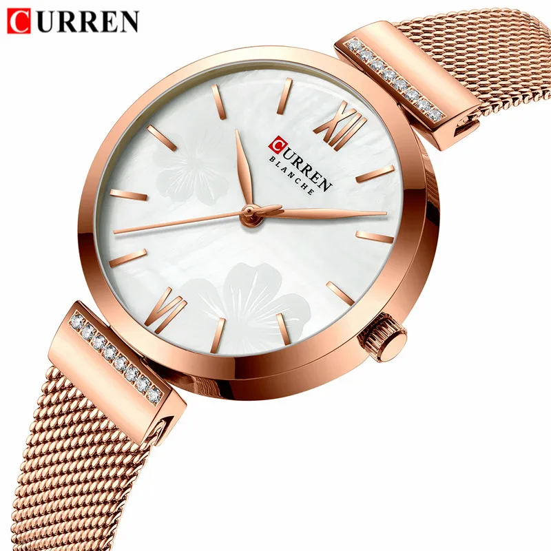 

Women Watches CURREN Top Brand Luxury Fashion Female Quartz Wrist Watch Mesh Steel Ladies Waterproof Clock Girl Relogio Feminino