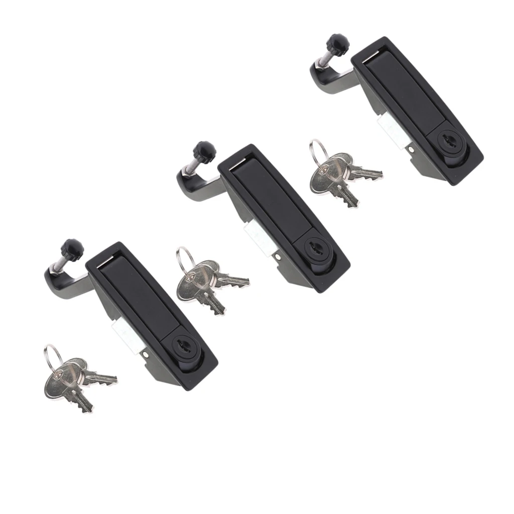 

3pcs RV Boat Compartment Lock Door Flush Lever Latch with Key for Trailers