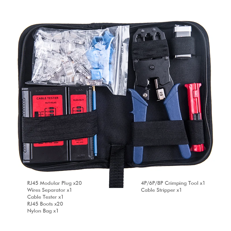 

RJ45 Network Cable Looser Twist Pair Wires Separater Ethermet Cable Stripper Cutter Tester Crimping Tool Network Tool Kits