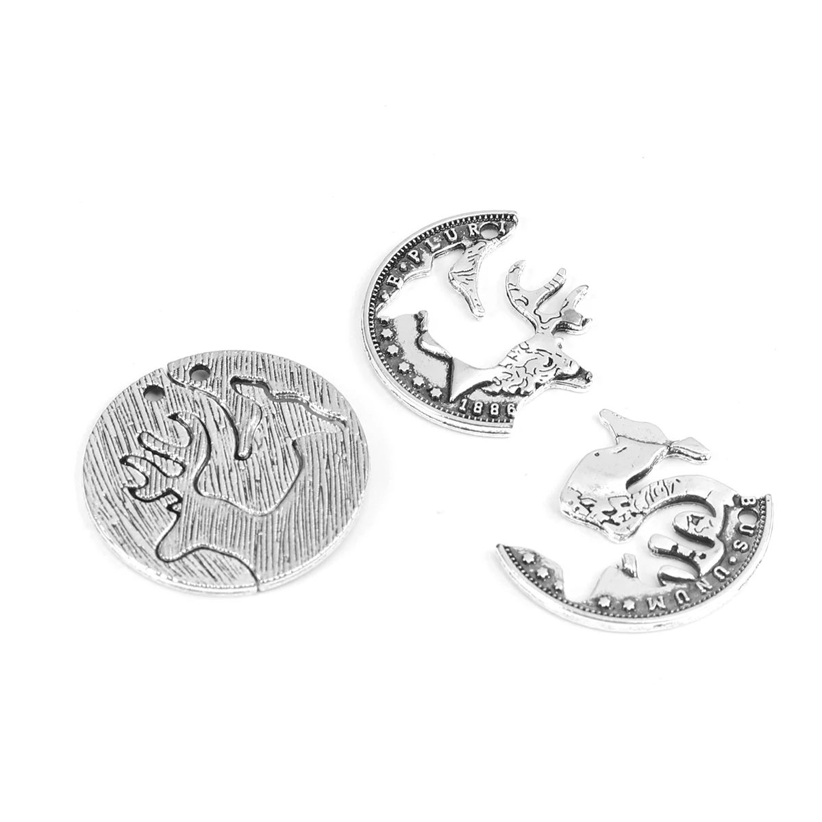 

20PCs Deer Charm Pendants Antique Silver Color Lucky Christmas Reindeer Animal Charms For Party Jewelry Nacklace Bracelet DIY