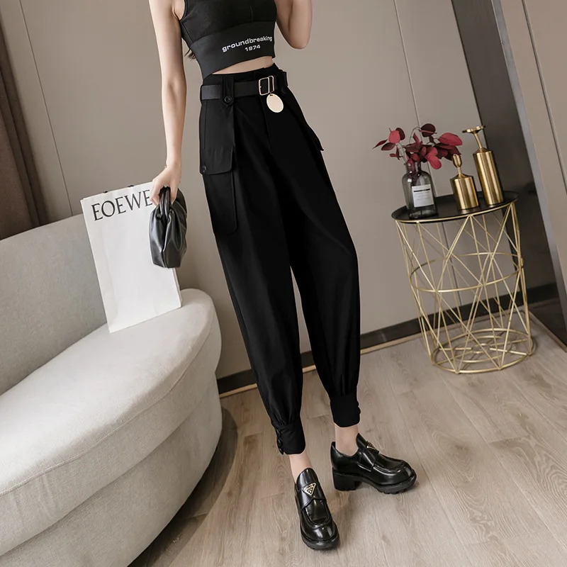 

2020 Women Casual Joggers High Waist Loose FemaleOveralls Trousers Women