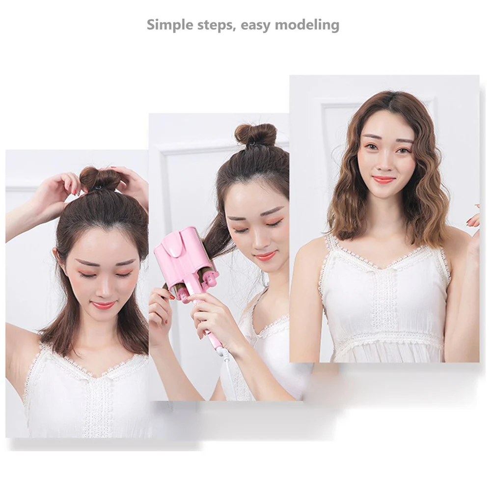 

3 Barrels Hair Curling Iron Wand 26mm Hair Waver Wet & Dry Dual Use