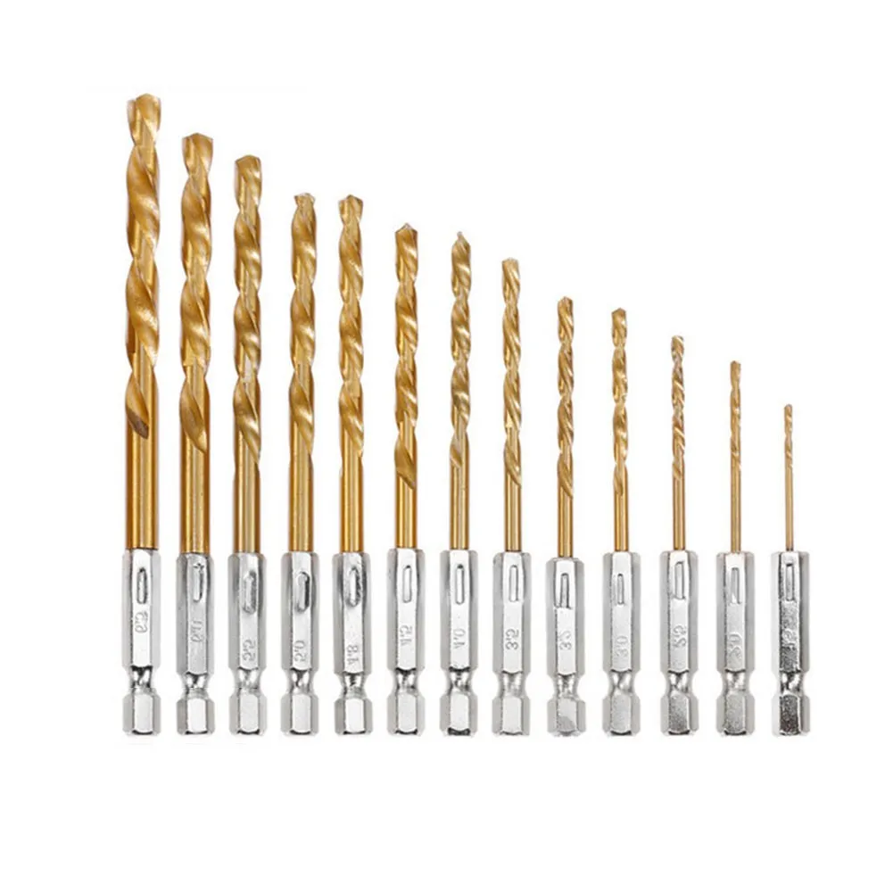 

1.5-6.5mm Size Drill Bit 1/4in 13pcs Drill Bits Drill Set Fast Delivery