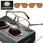 Мужские солнцезащитные очки 2 в 1, поляризованные очки с магнитной оправой и клипсой для близорукости, оправа для рецептурных очков, TR90, UV400