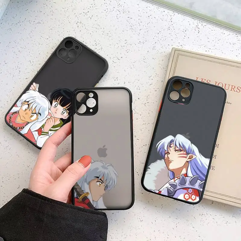 

Inuyasha anime Sesshoumaru Higurashi Kagome Phone Cases matte transparent For iphone 7 8 11 12 plus mini x xs xr pro max cover