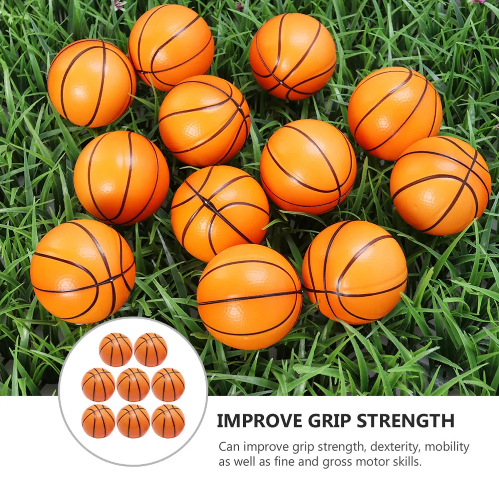 

8Pcs PU Foamed Basketball Stress Balls Creative Relax Toys Balls Kids Toys