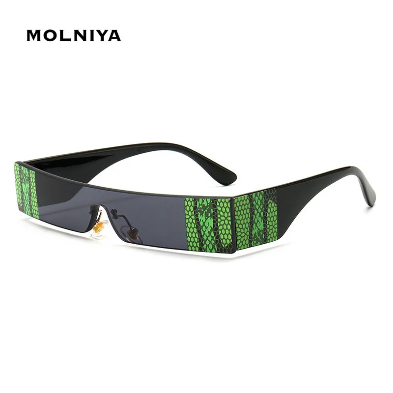 

2020 Small Frame Sunglasses Woman Fashion Snakeskin Pattern Mirror Frame High Quality Ocean Lens Eyeglasses Unisex UV400