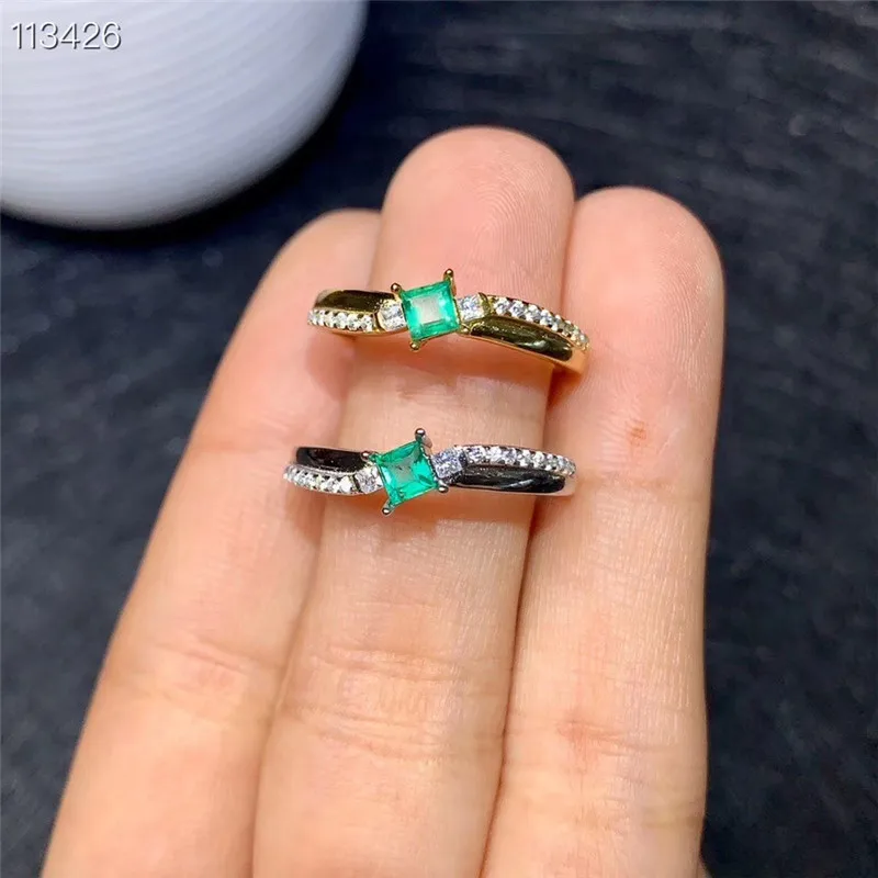 Natural emerald small row 925 silver personality style latest design favorite beauty | Украшения и аксессуары