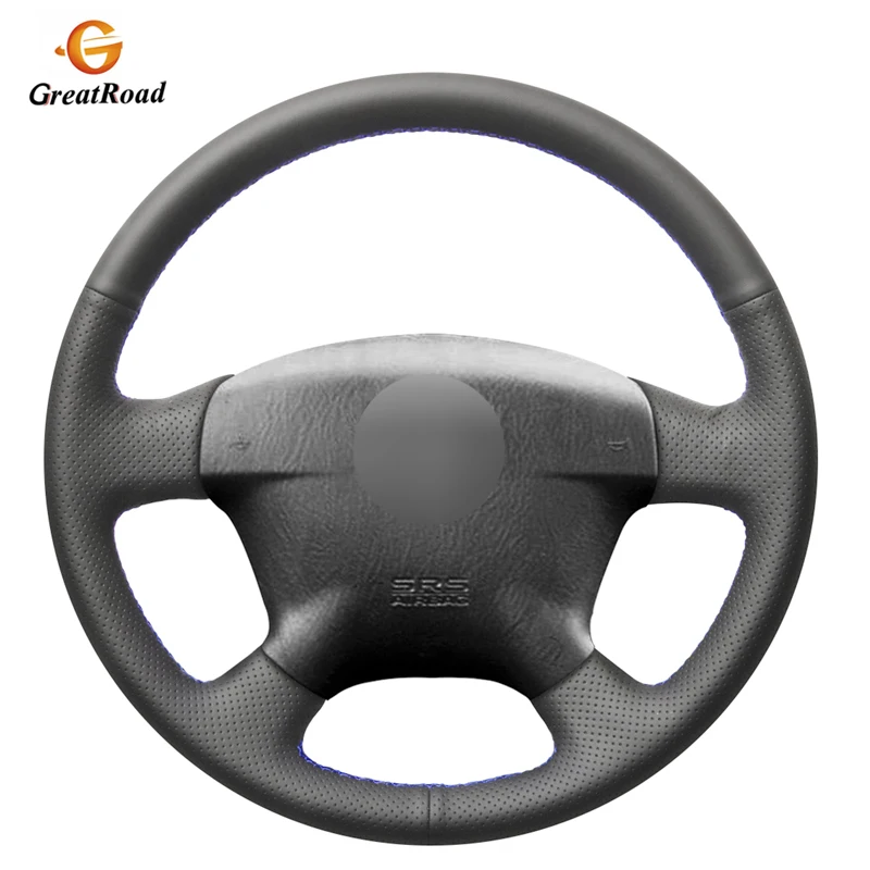 Рука сшитый черный натуральная кожа чехол рулевого колеса автомобиля для Honda Accord