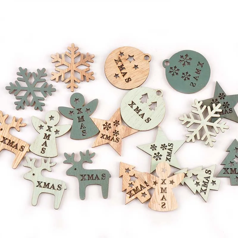 Снежинка лося деревянные украшения для дома части ремесло скрапбук DIY