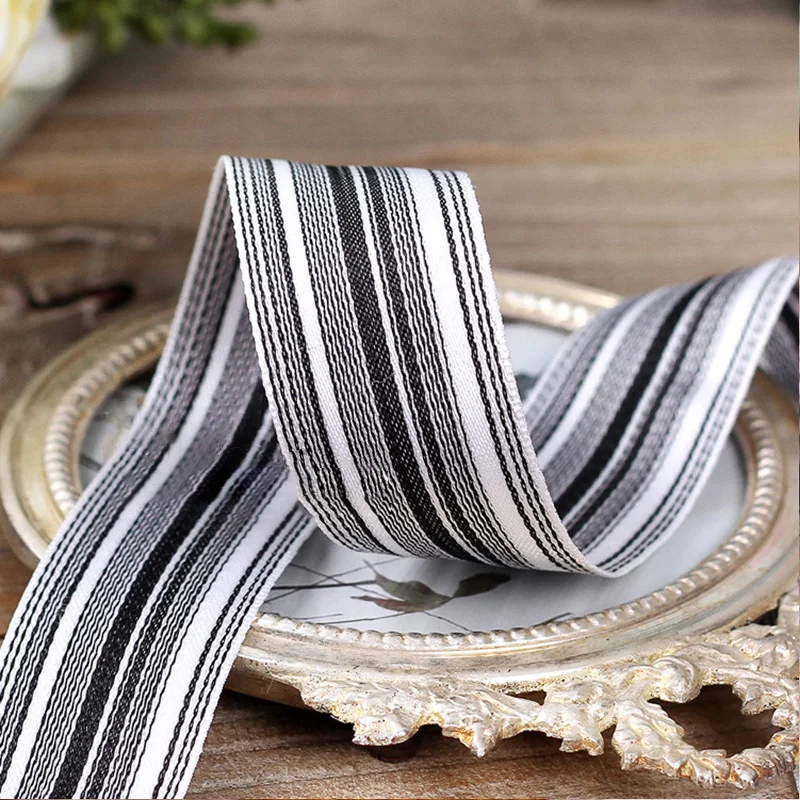 

5yards/lot Gradient Stripes Ribbon Diy Bow Headwear Materials Cake Gift Box Flowers Packaging Hat Sewing Decoration Accessories
