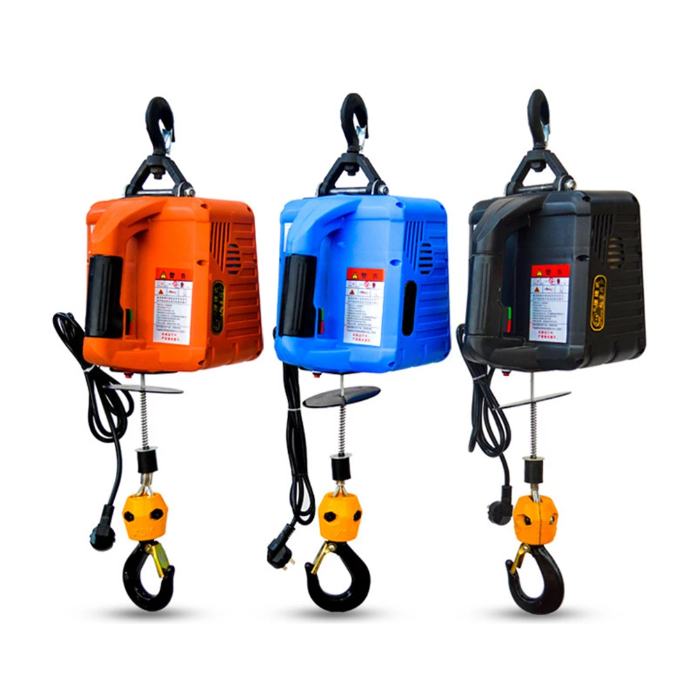 500KG Electric Hoist Portable Electric Hand Winch Traction Block Electric Steel Wire Rope Lifting Hoist Towing Rope 220V/110V