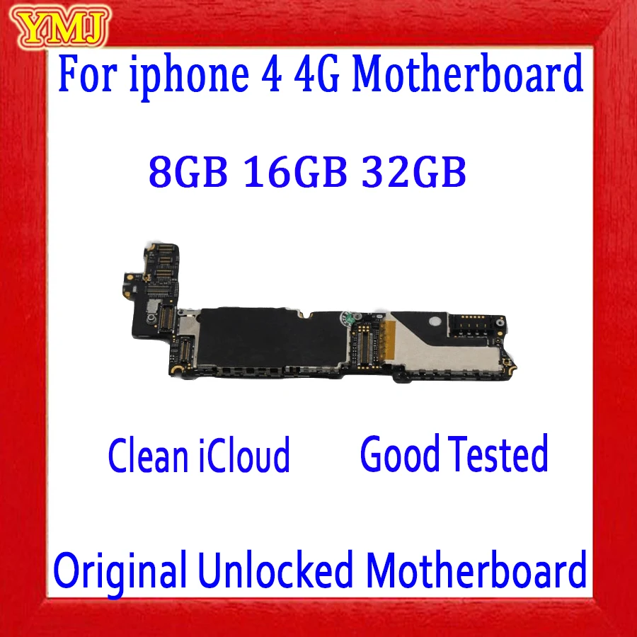 Бесплатный iCloud для iphone 4 материнская плата 8 ГБ/16 ГБ/32 ГБ 100% Оригинальный