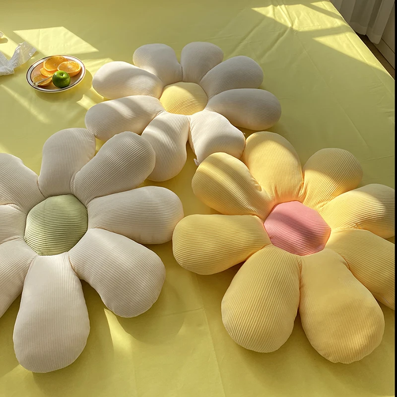 

Full Size Daisy Flower Cushion Soft Stuffed Car Pillow Washable Blossom Cushion Girly Room Sofa Decor Gift For Girl Birthday