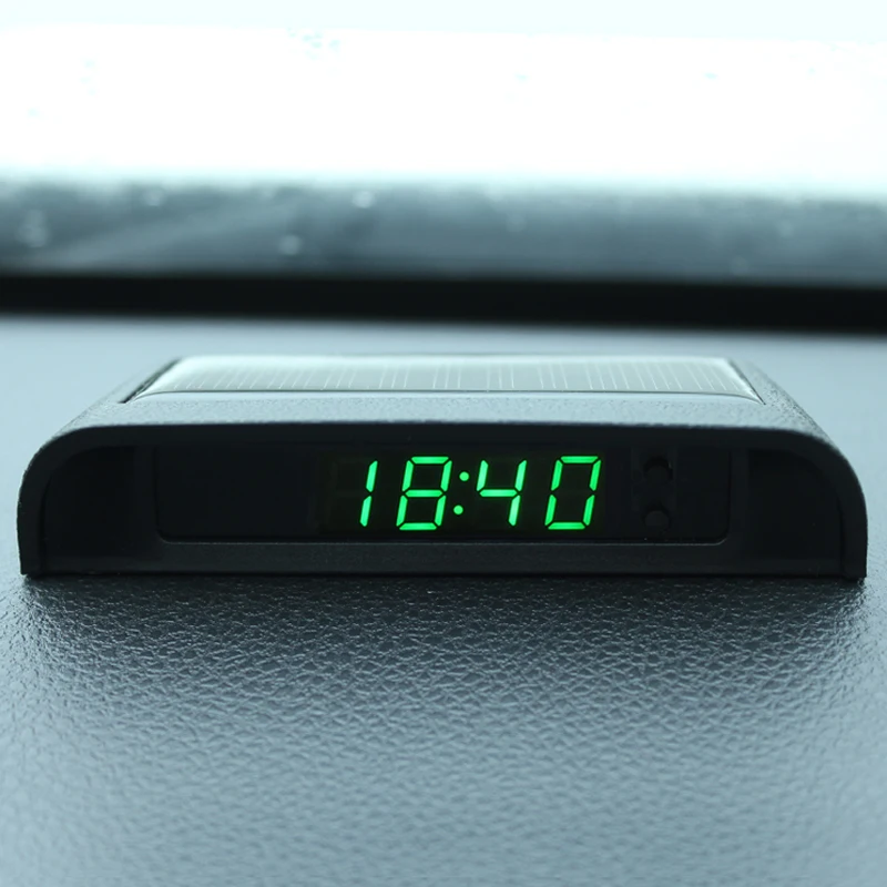 Светодиодные Автомобильные цифровые часы на солнечной батарее термометр Беспроводная Автоматическая переключающая машина Высокоточные Часы с механизмом автомобильные аксессуары