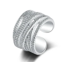 trendy 925 sterling silver wedding band eternityn open ring for women ladies love gifts wholesale lots bulk jewelry