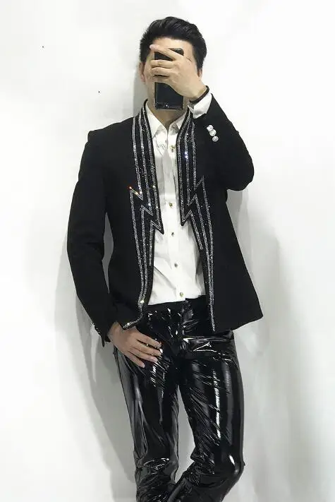 Мужской костюм куртка с цепочкой для ночного клуба сцены 2020 | Мужская одежда