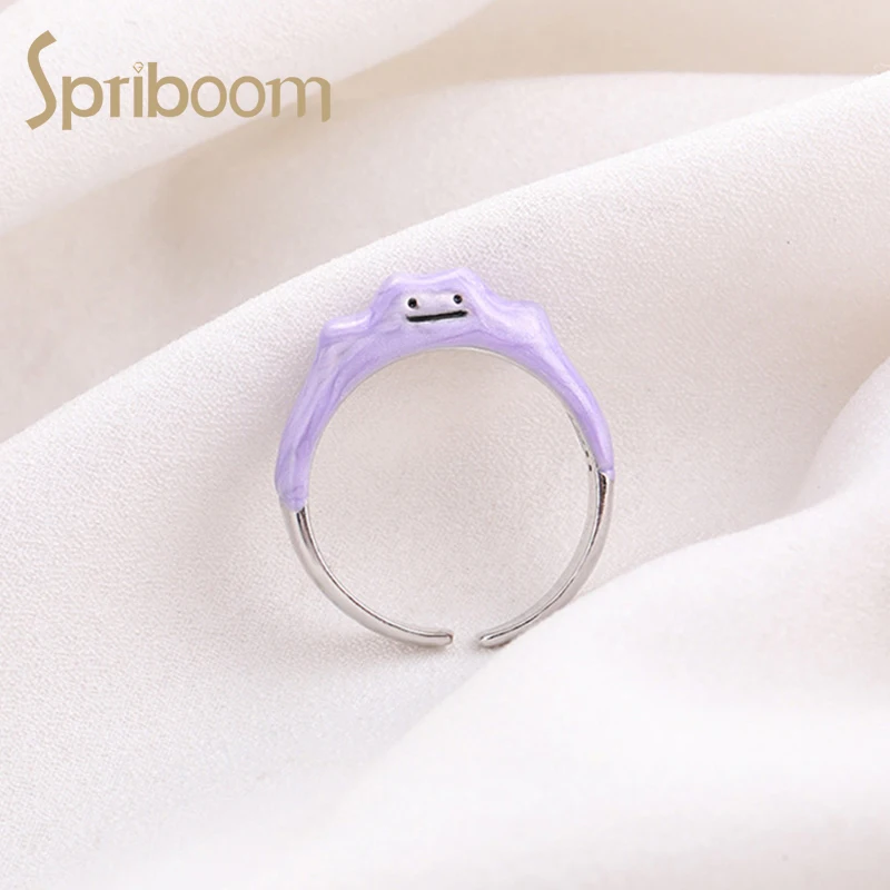 

New Funny Monster Rings Korean Purple Cute Smiling Women's Ring Personality Design 2021 Trendy Jewelry Aesthetic Girls Gifts