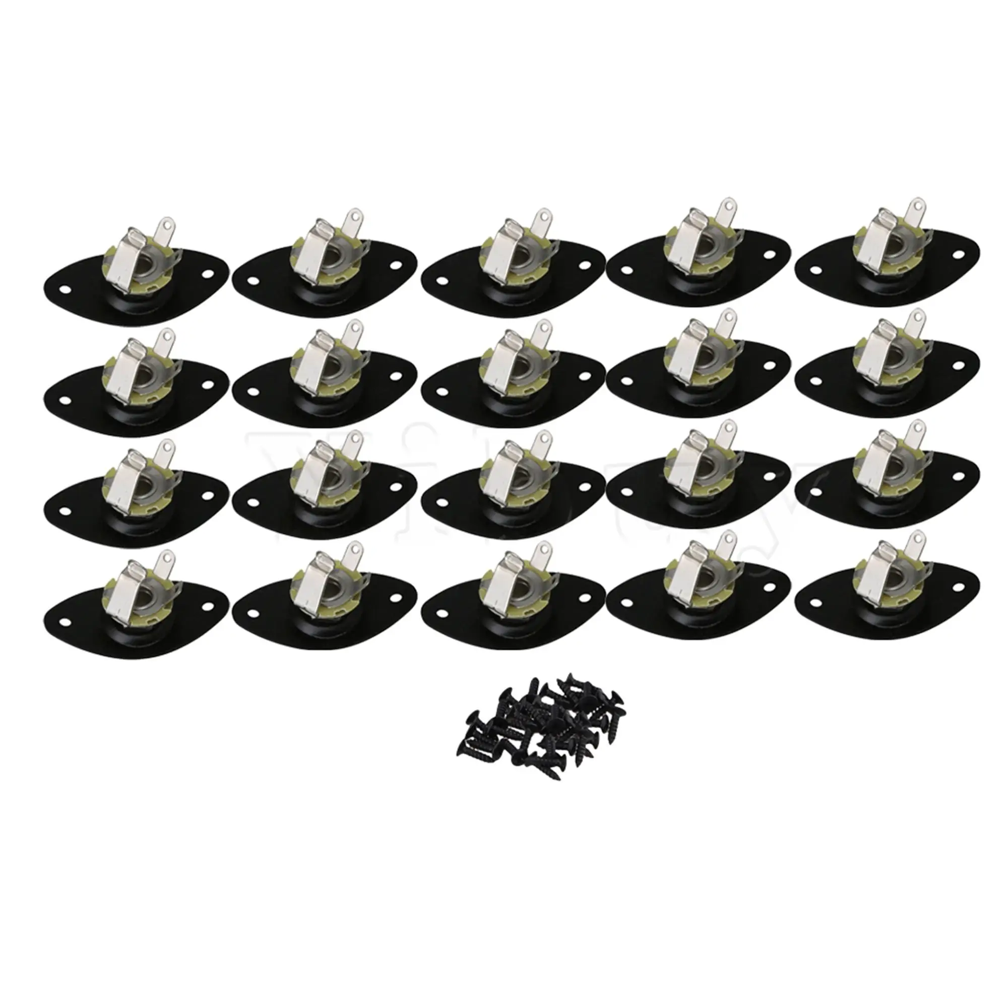 

Yibuy 20 шт черный металлический гитарный выход овальная пластина с гнездом для гитары