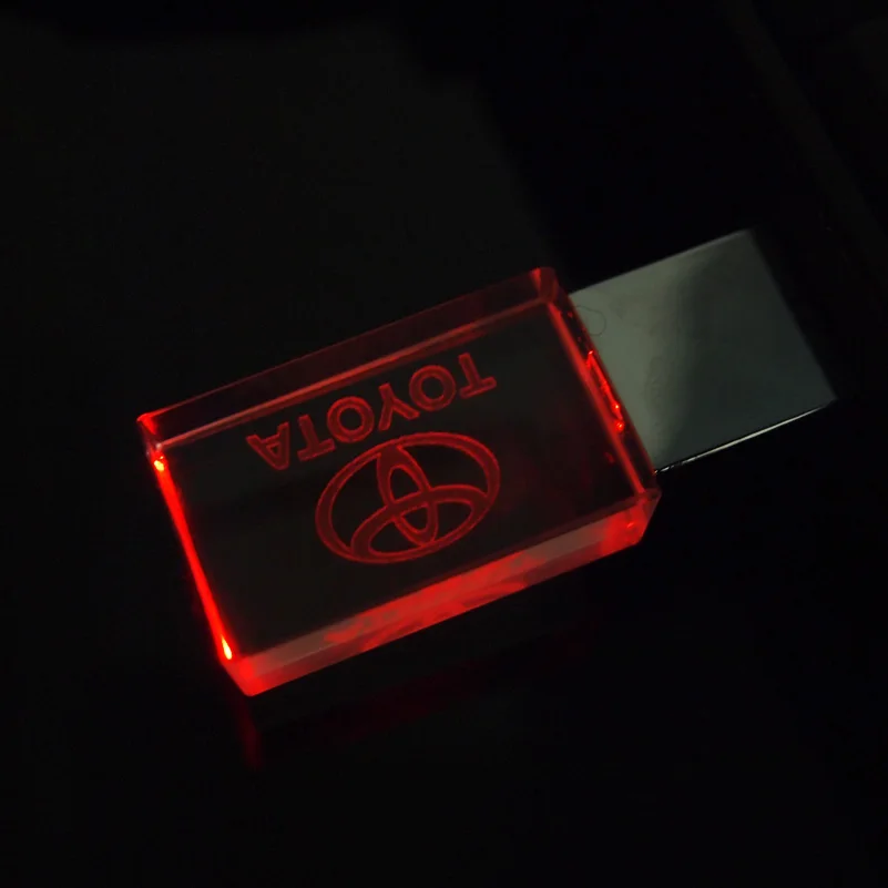 USB флеш накопитель с реальным объемом 2 0 светодиодный автомобильный логотип TOYOTA 4