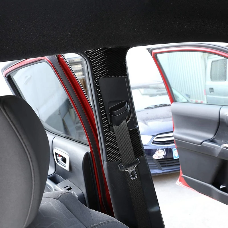 

for Toyota Tacoma 2015-2020 Car Seat Belt Panel Cover Trim Decorative Frame Carbon Fiber Sticker Accessories