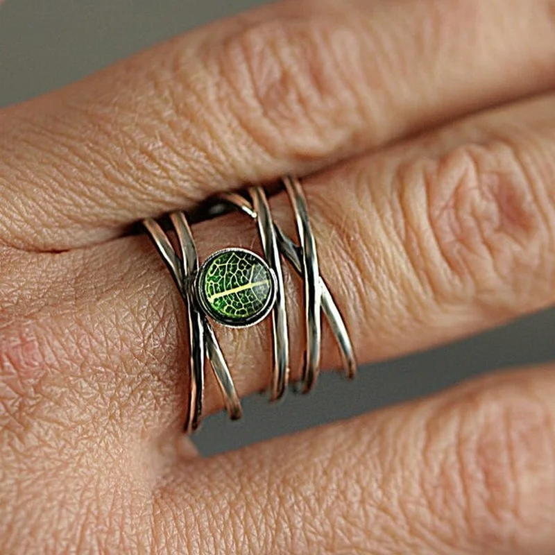

Новое популярное винтажное зеленое кольцо с крестом для мужчин и женщин, модные серебряные обручальные кольца в стиле бохо для мужчин и жен...