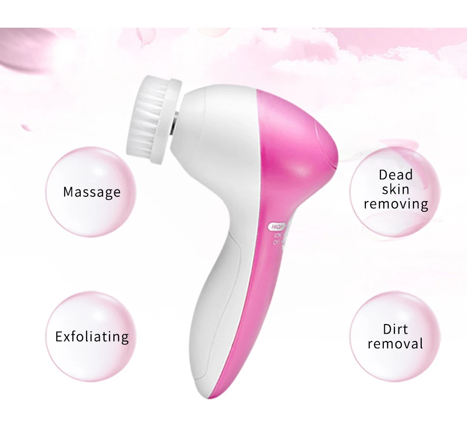 Электрическая щетка для чистки лица 5 в 1 машина очистки очиститель пор кожи