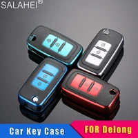 car accessories tpu anti lost number plate car smart keychain remote key case for delong x3000 heavy truck m3000 truck l3000