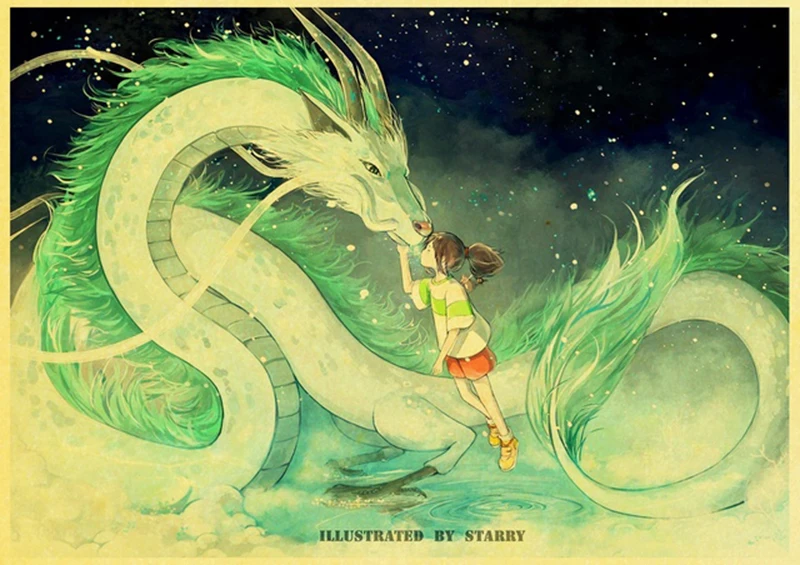 Аниме Ретро плакаты Hayao Miyazaki крафт-бумага Высококачественная картина для