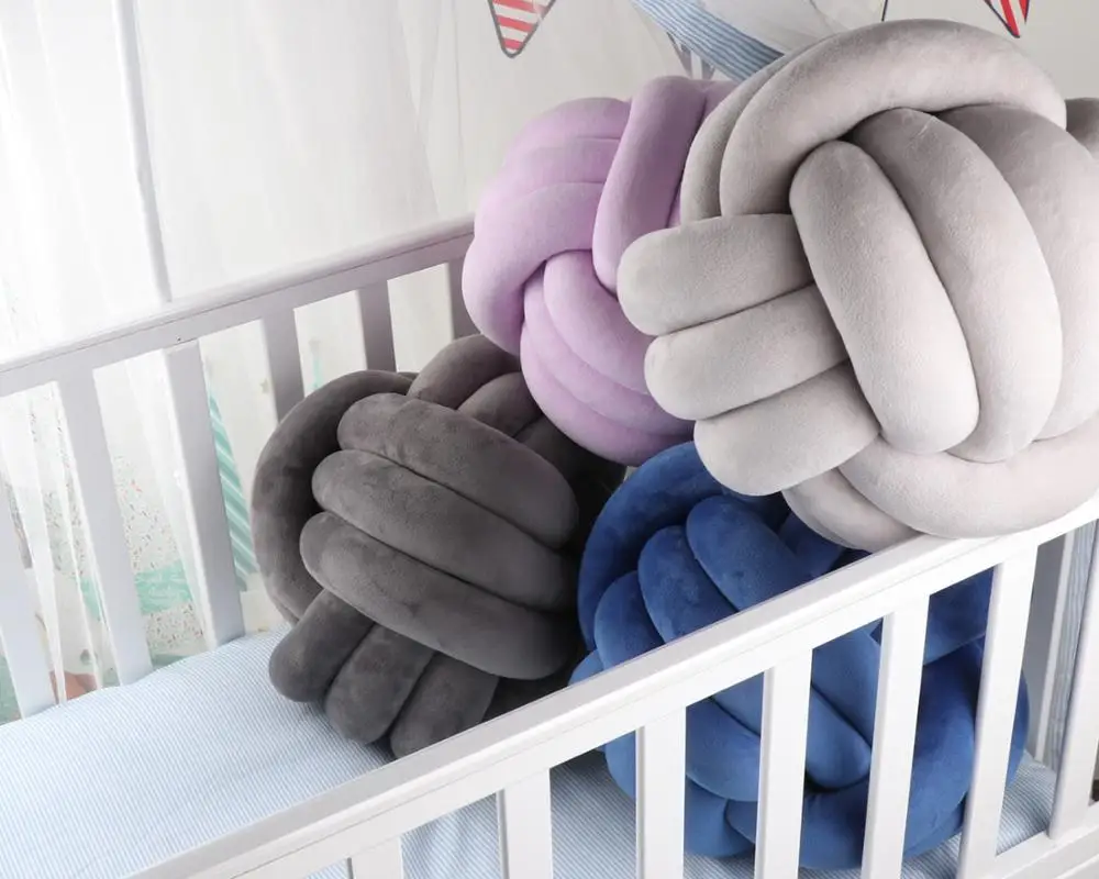 Knot Ball Pillow with Filling / 35cm round Car pillows Home Decor Bow Rosette home Decorative Cushion within inner | Дом и сад