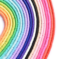 15inch 4mm flat round polymer resin clay beads chip disk loose spacer handmade beads for diy jewelry making bracelets 300pcs