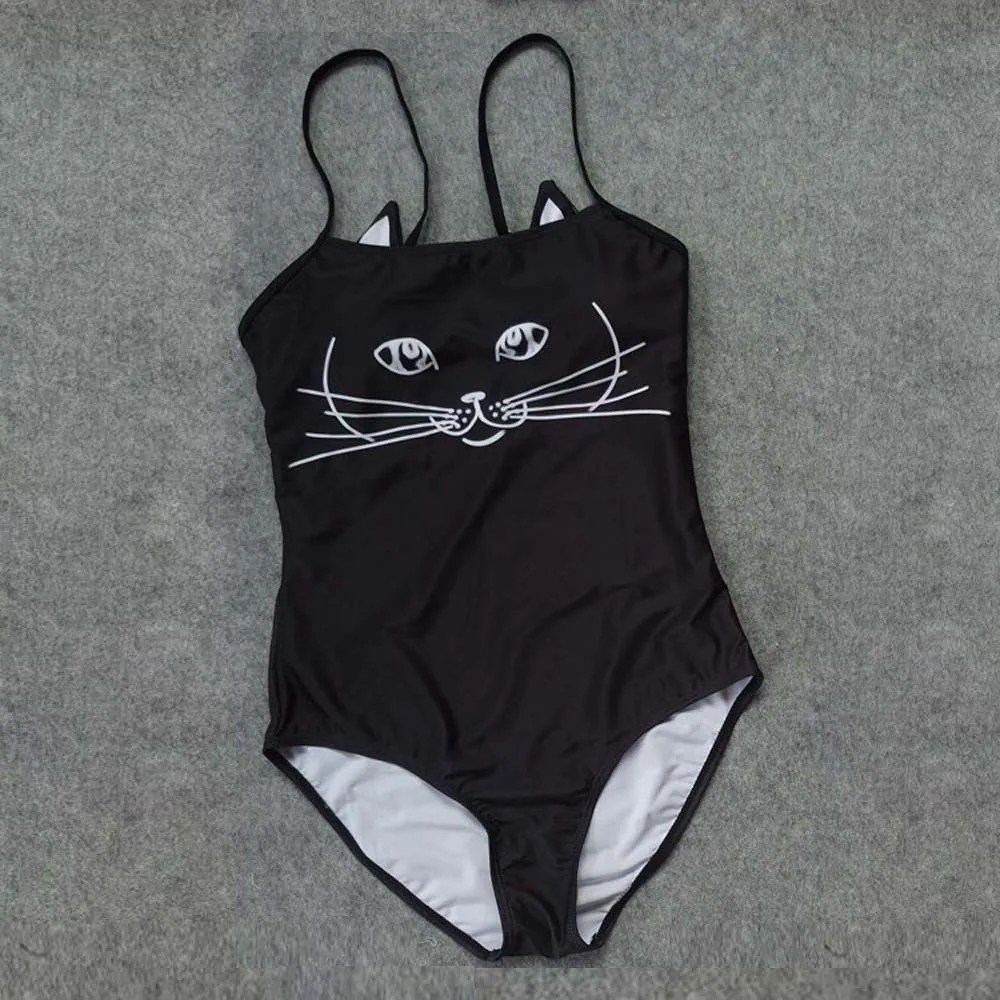 Цельный купальник SAGACE с мультяшным котом для родителей и детей комплект бикини