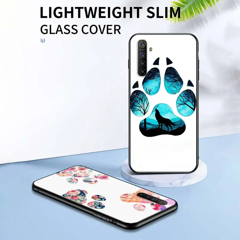 

Best Friends Dog Paw for OPPO Realme V15 X5 X3 X50 X7 X2 C17 C11 C3 C2 7 7i 6 6S 6i 5 Narzo 20 Pro Black Phone Case