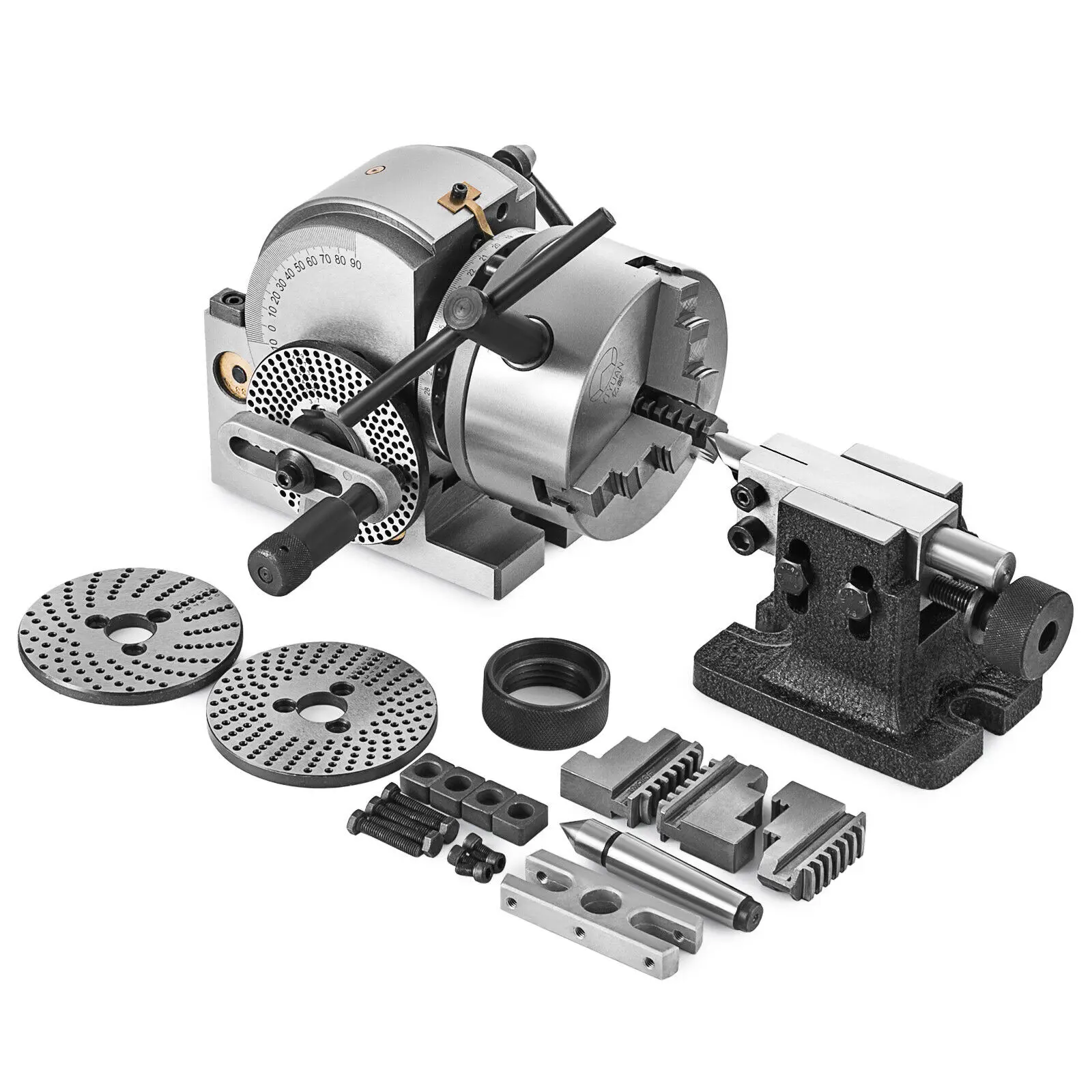 

BS-0 Precision Dividing Head Horizontal Tailstock 3-Jaw Lathe Chuck & Milling Universal Dividing Head for CNC Milling Machine