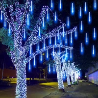 30cm 8 tubes waterproof meteor shower rain led string lights outdoor christmas decoration for home tree euus plug