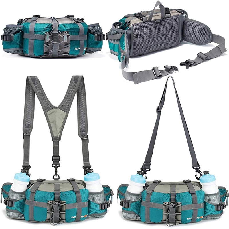 Satılık Açık Spor Bel çantaları Yürüyüş Bisiklet Tırmanma Sırt çantası Bisiklet Paketi Su şişesi 800D Su Geçirmez Naylon Dağ Paketi