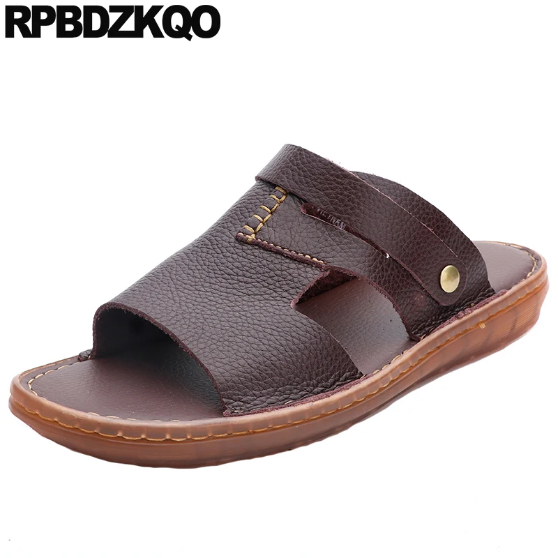 

Native Flat Fashion Slides Slippers Shoes Black Designer Brown Outdoor Open Toe 2021 Beach Men Sandals Leather Summer Slip On