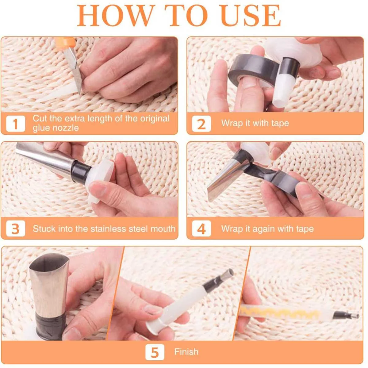 

14PCS Stainless Steel Caulk Nozzle Applicator Caulking Finisher Glue Silicone Sealant Finishing Tool Kitchen Bathroom Sink Joint