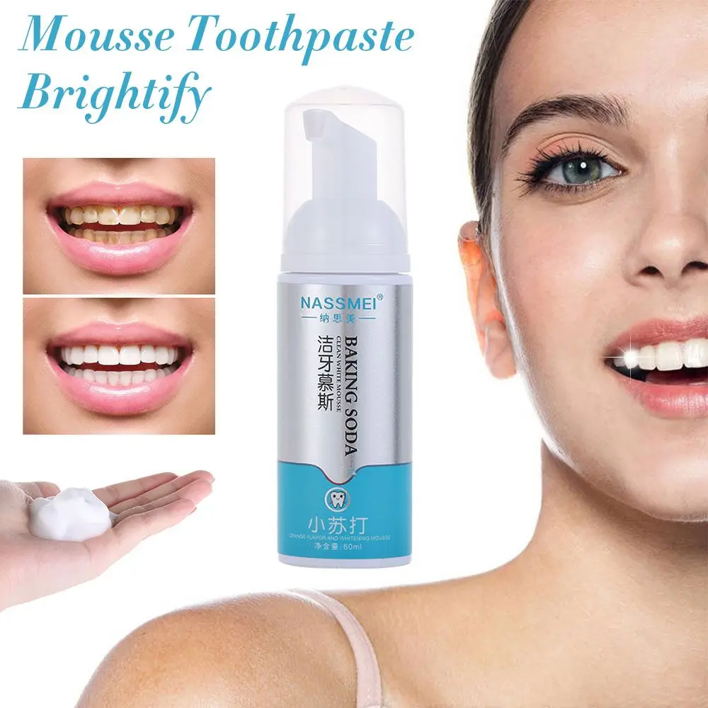

60ML Brightify Mousse Shining Teeth Whitening Deep Cleaning Natural Ingredients Foam Toothpaste Fresh Oral Hygiene Personal Care