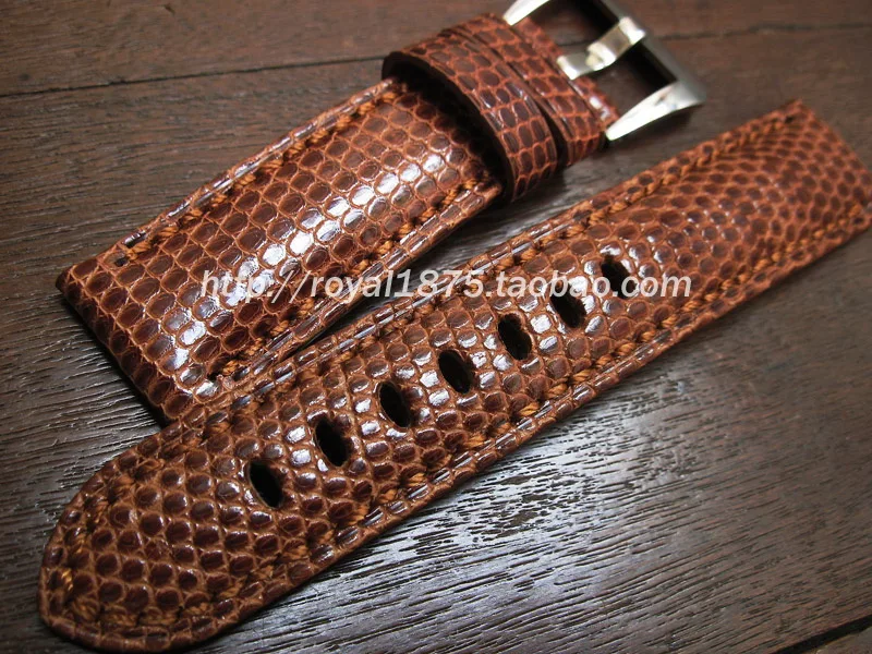 

Handmade Watch belt 22mm Brown Black New Grade high quality Lizard pattern Genuine Leather Watch band Strap vintage Wristband