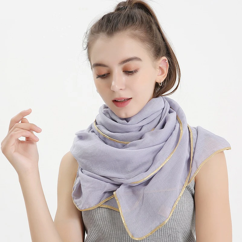 Роскошный брендовый однотонный шарф из Пномпеня женский высококачественный