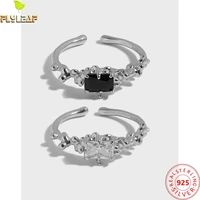 platinum plating 4a zircon open rings for women 925 sterling silver irregular glossy ring femme fine jewelry