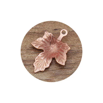 Rose gold 50 шт. 12x15 мм золото серебро Металл Кленовый лист кулон Обертывания Разъемы Шарм DIY фурнитура для изготовления ювелирных изделий Аксессуары - Цвет: Rose gold