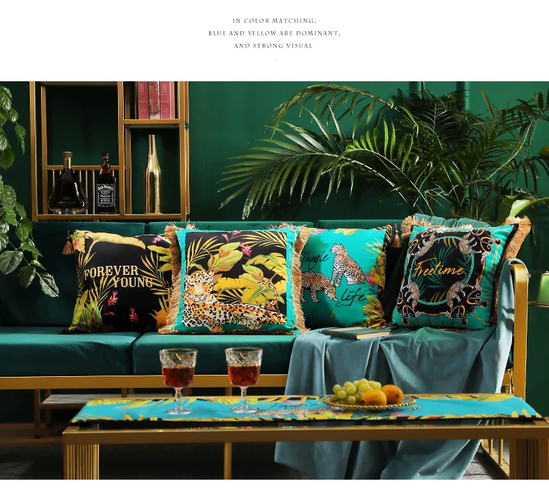 New Classical European Animal Velvet Tassel Cushion Cover Pillow Pillowcase Home Decorative Sofa Throw Pillows Living Room | Дом и сад