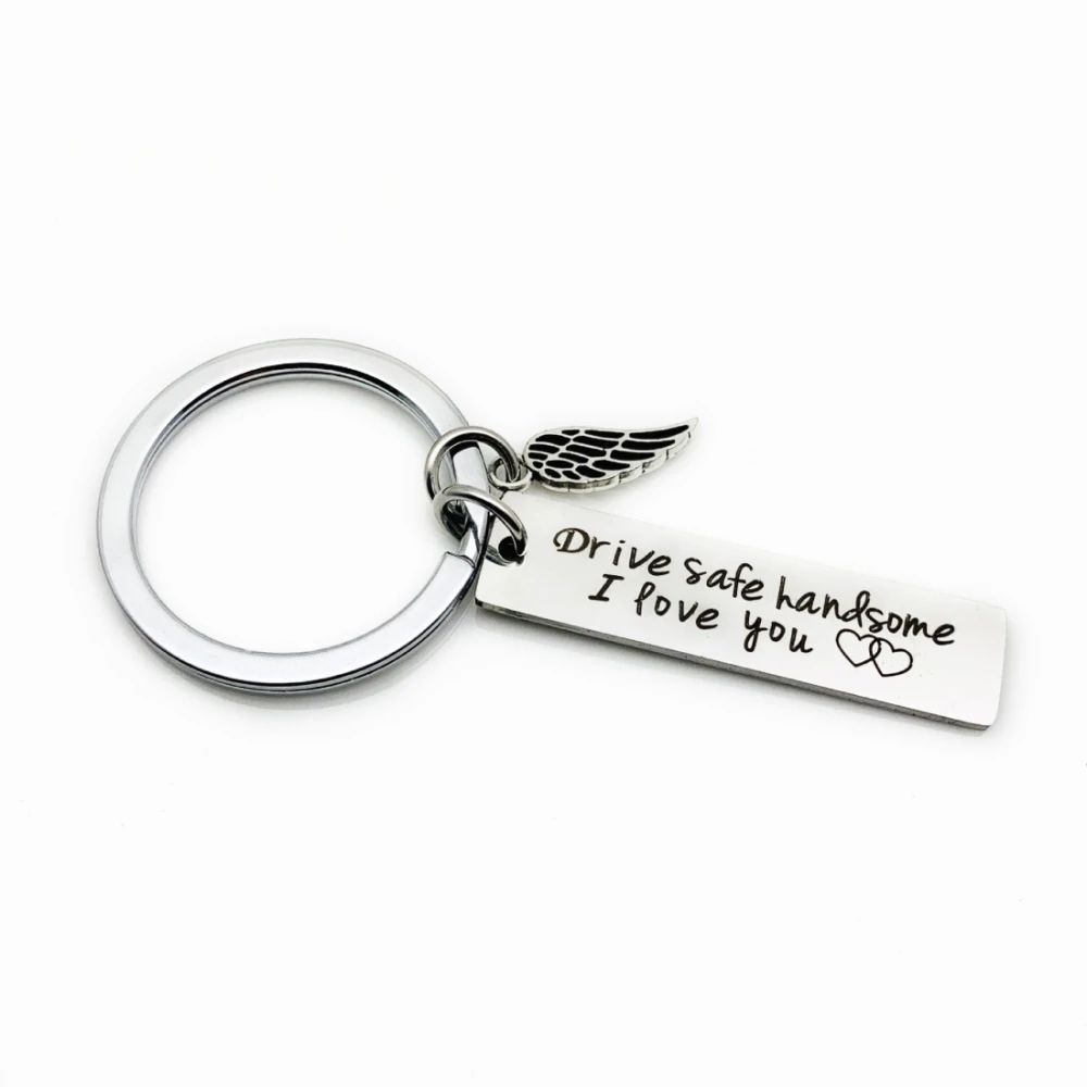 Creative Drive Safe Handsome Words Stainless Steel Keychain Key Rings Car for Gift Girlfriend | Автомобили и мотоциклы