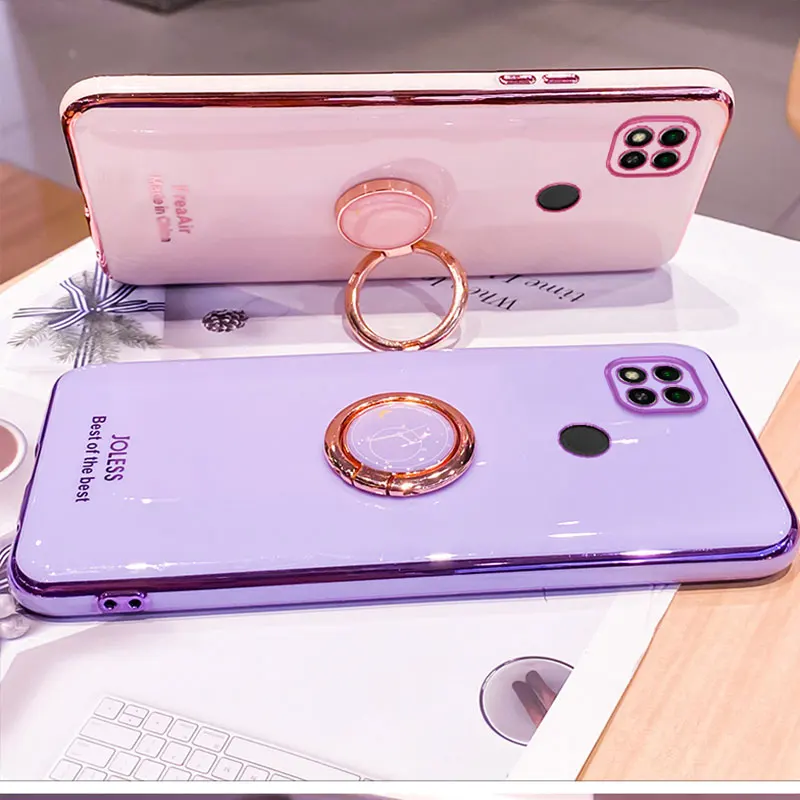 Luxury Silicone Case For Xiaomi Redmi 9C phone Case For Xiaomi Redmi 9C NFC Cover Shockproof Stand Holder Cases Redmi9C 9 C 9i