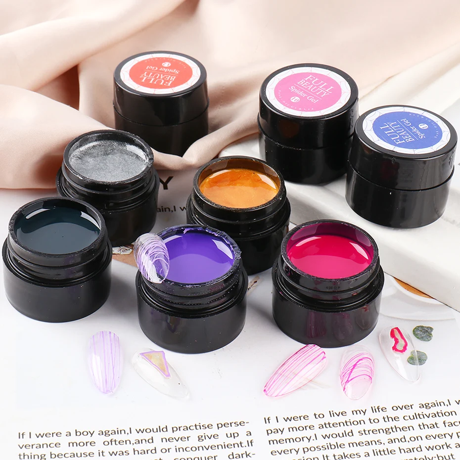 

12 Colors Nail Gel Spider Painting Nail Art Polish Set Silk Creative Web Line Varnish Drawing UV LED Lacquers Manicure TR1615-1