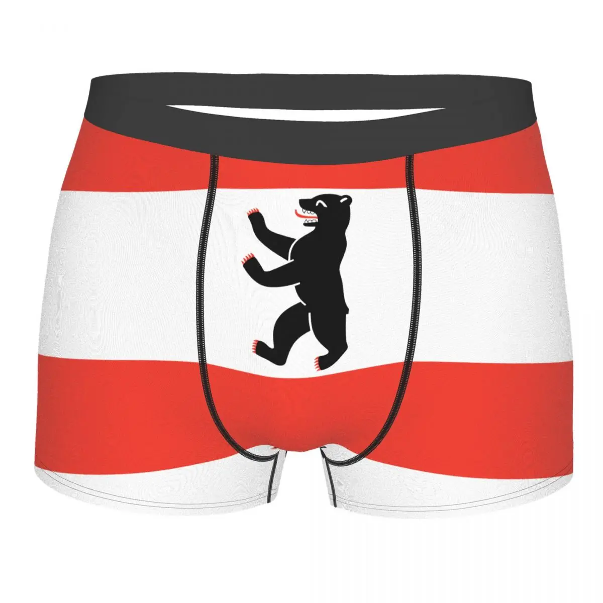 Flag Of Berlin Men's Boxer Briefs German states Funny Joke elastic pants for men