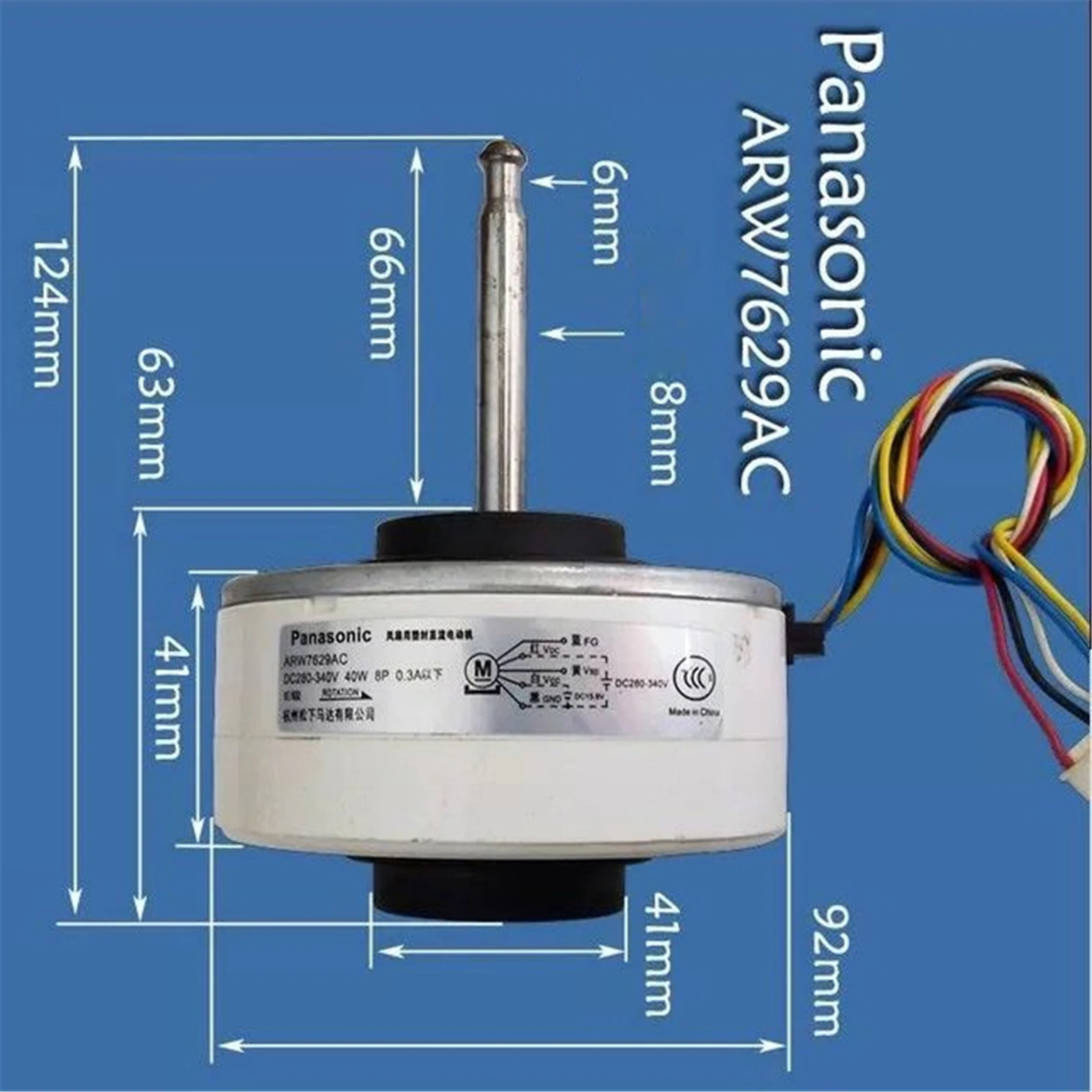 

1pc Air Conditioning DC Motor for Panasonic ARW7629AC ARW51G8P30AC 30W 280-340V Air Conditioner Control Board Motor