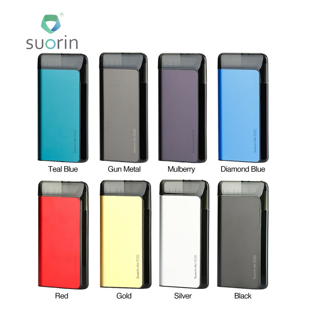 Новый Suorin Air Plus Pod Vape Kit 930 мАч с пятиуровневым светодиодный и масляный дефлектор